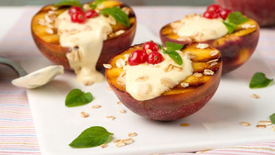 Honey-Glazed Grilled Peaches with Cream