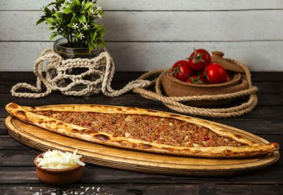 Turkish spiced beef pide
