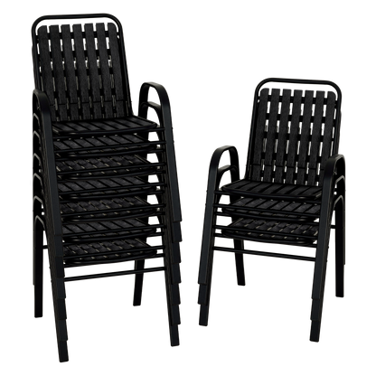 Patio Chairs Set, All Weather Plastic Dining Chairs with Armrests, Outdoor Stackable Bistro Chairs for Lawn Backyard#size_10pcs