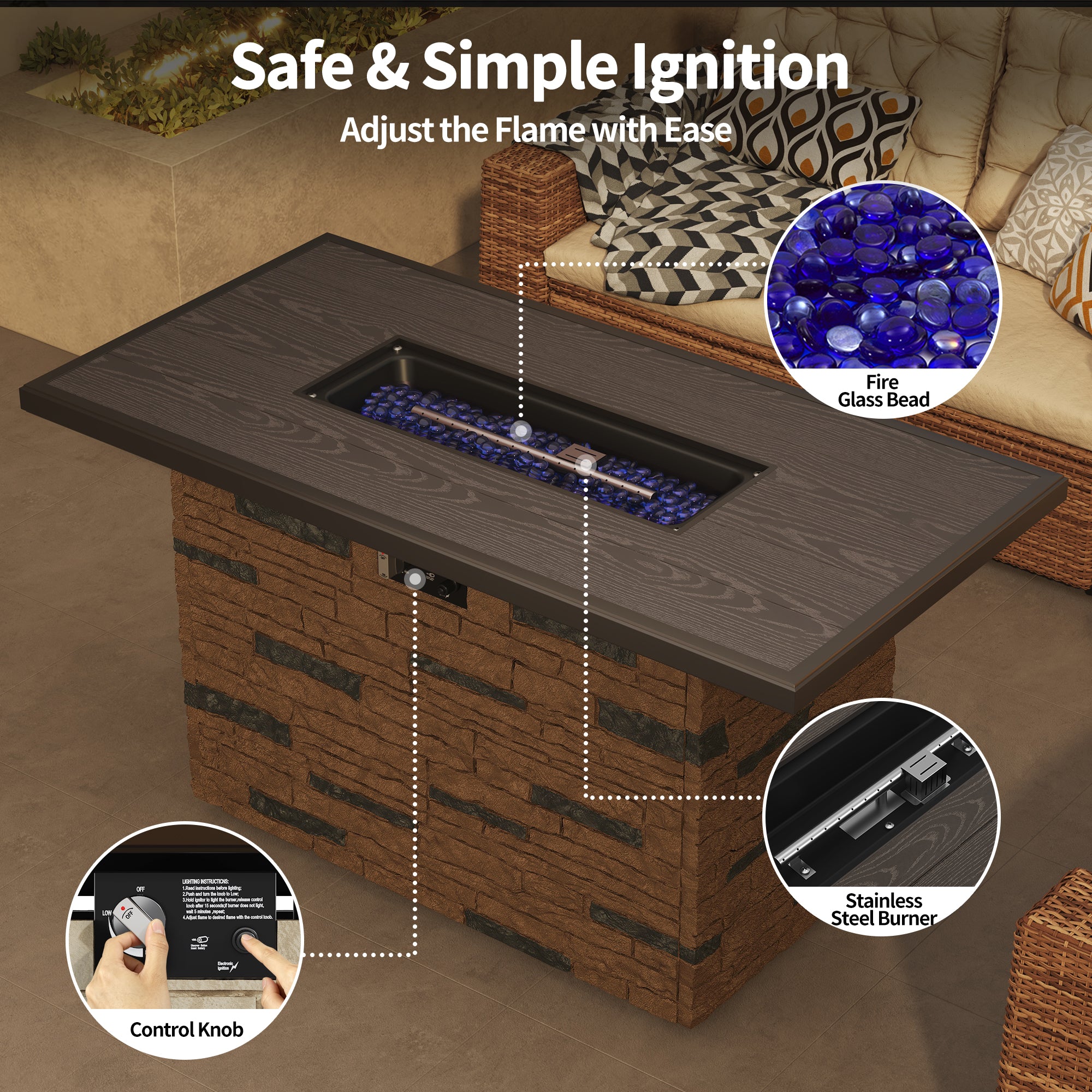 Propane Fire Pit Table | Pizzello