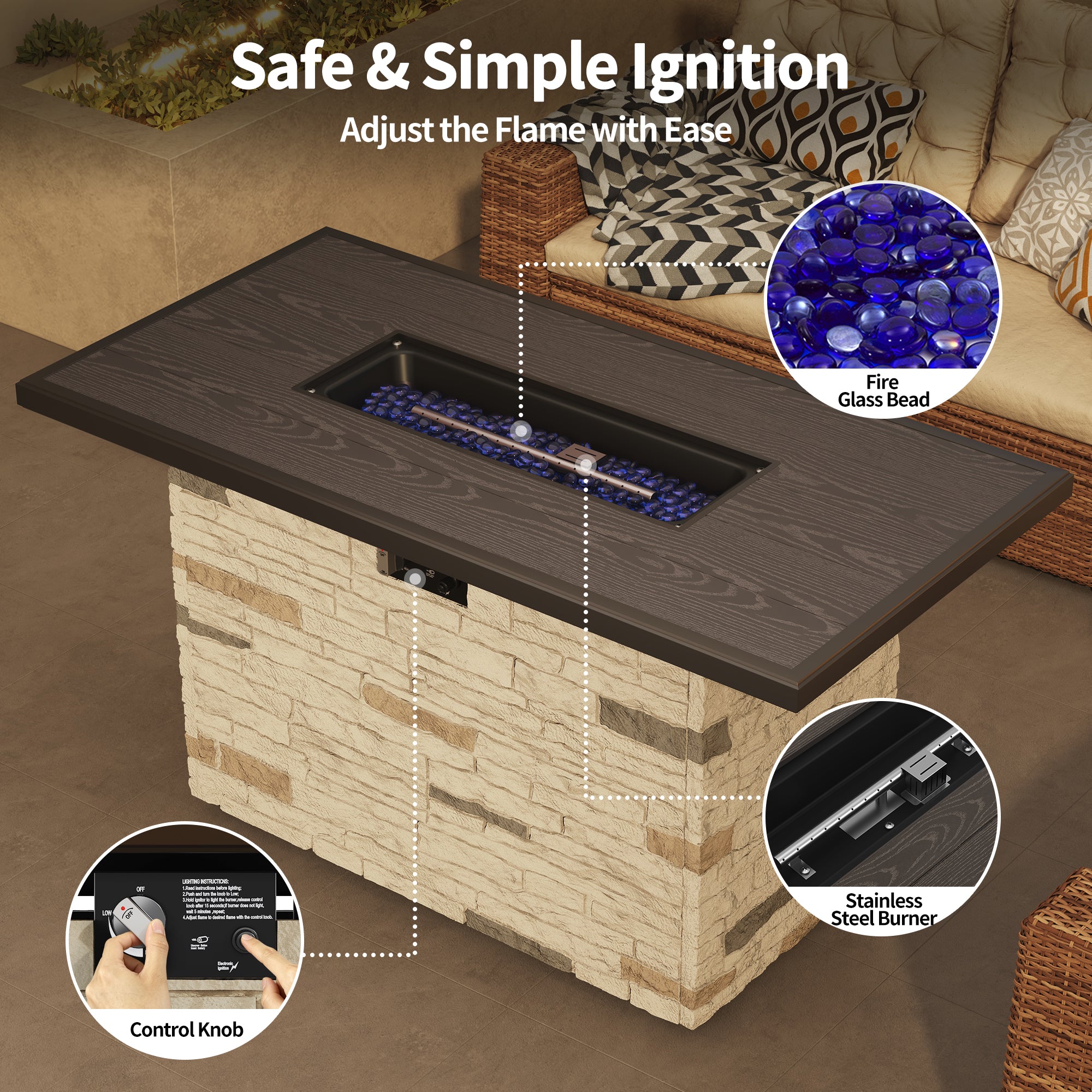 Propane Fire Pit Table | Pizzello