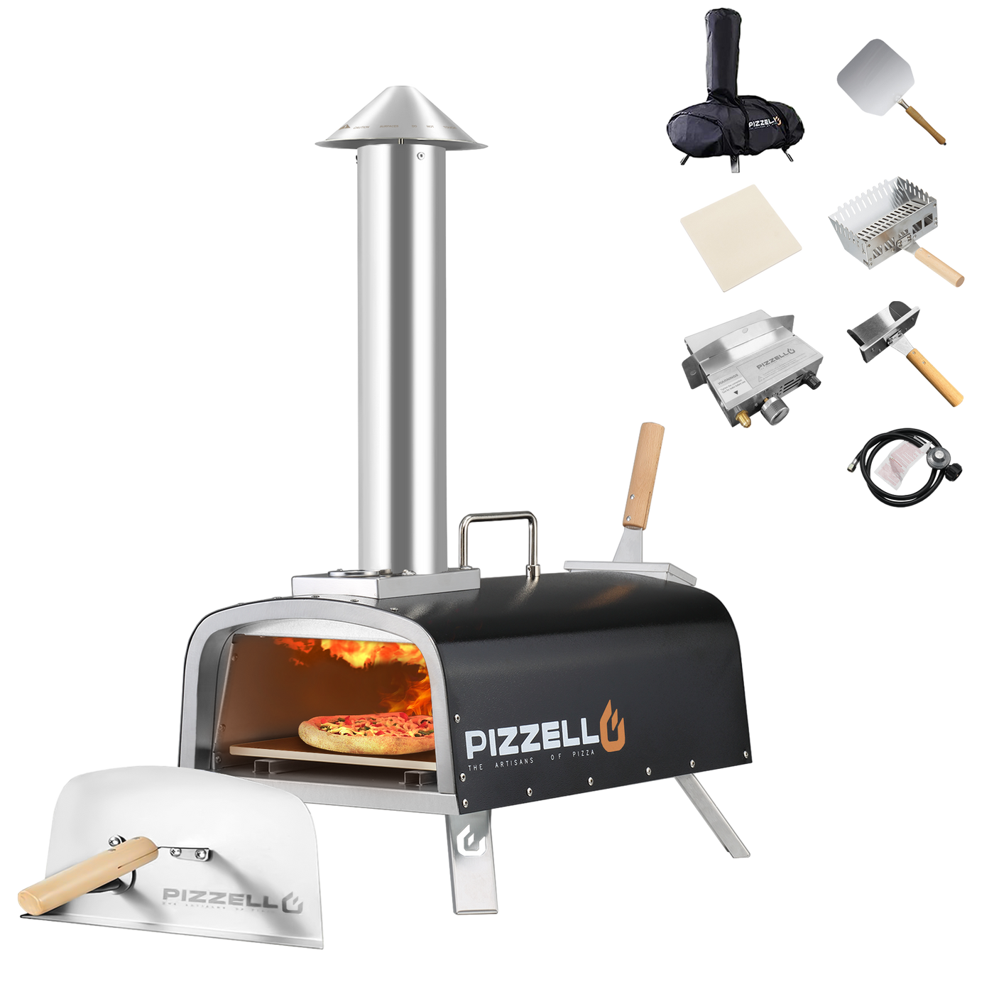 Outdoor Gas & Wood-Fired Pizza Oven in Car#color_black