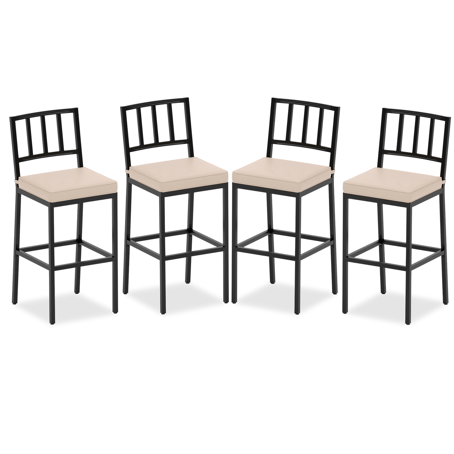 Pizzello Outdoor Counter Height Bar Stools, Patio Metal Barstools#size_4pcs