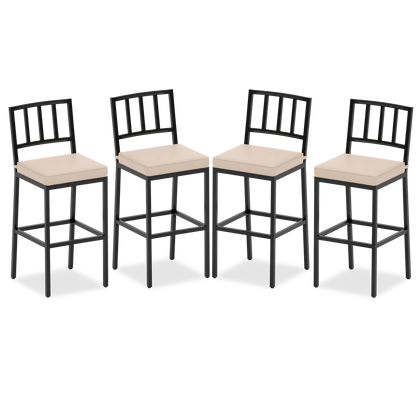 Pizzello Outdoor Counter Height Bar Stools, Patio Metal Barstools#size_4pcs