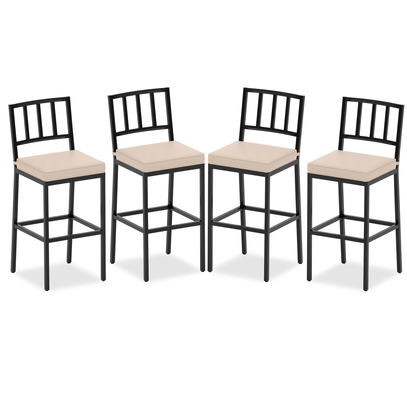 Pizzello Outdoor Counter Height Bar Stools, Patio Metal Barstools#size_4pcs