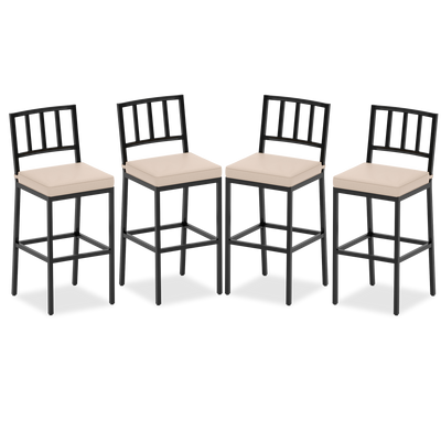 Pizzello Outdoor Counter Height Bar Stools, Patio Metal Barstools#size_4pcs