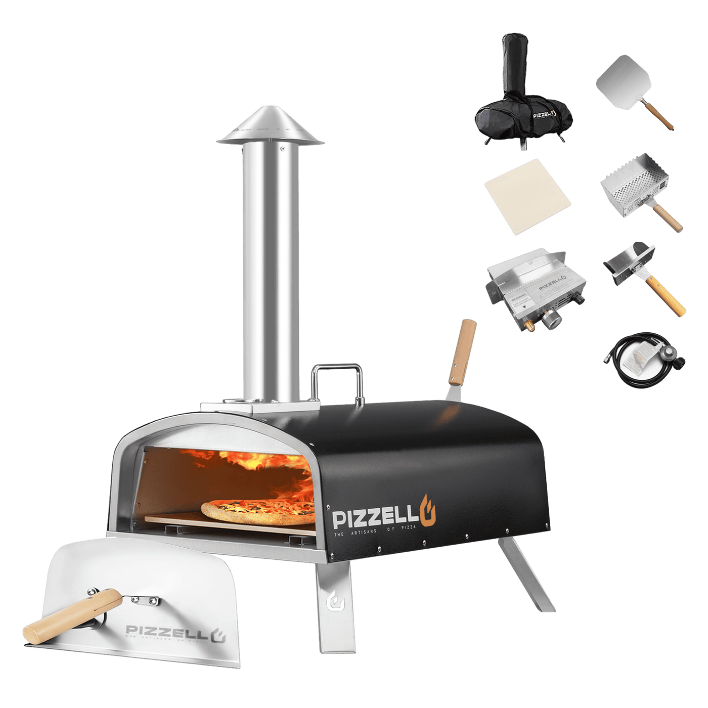 Outdoor Gas & Wood-Fired Pizza Oven in Car#color_black