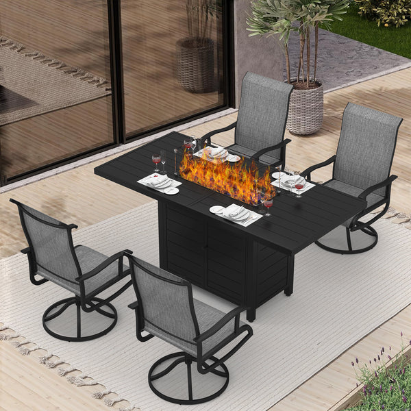 Swivel Chairs & Aluminum Fire Table