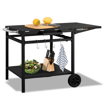 Pizzello Outdoor Grill Dining Cart Movable Pizza Oven Trolley BBQ Stand - Pizzello#size_large