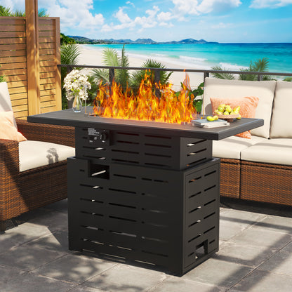 Pizzello Muto - Height-Adjustable Propane Fire Pit Table 50,000 BTU Convertible Gas Fire Table