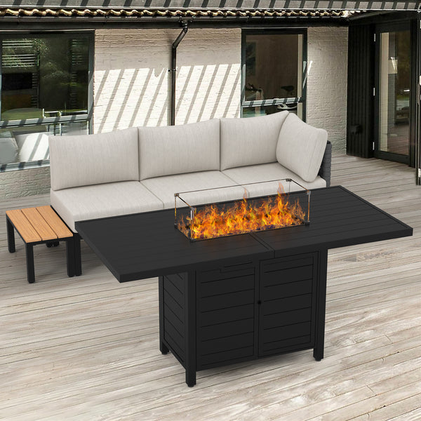 Couch Set with Aluminum Fire Table