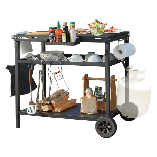 Pizzello Outdoor Grill Dining Cart Pro#color_black