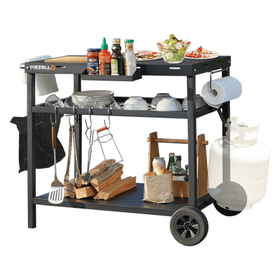 Pizzello Outdoor Grill Dining Cart Pro#color_black