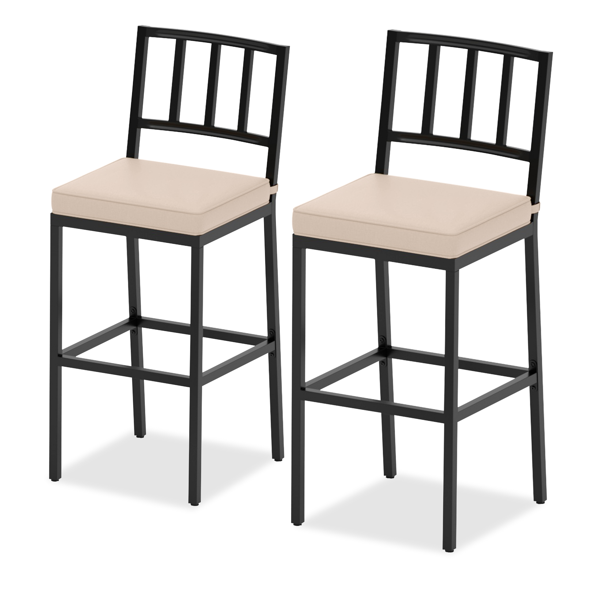 Pizzello Outdoor Counter Height Bar Stools, Patio Metal Barstools#size_2pcs