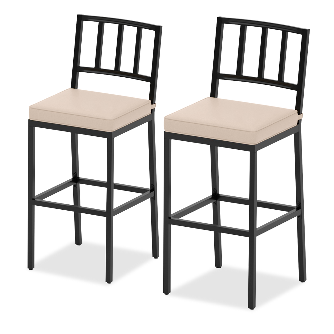 Pizzello Outdoor Counter Height Bar Stools, Patio Metal Barstools