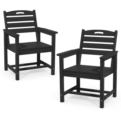 Pizzello Outdoor HDPE Dining Chair Set, All-Weather Patio Chairs Set#size_set-of-2