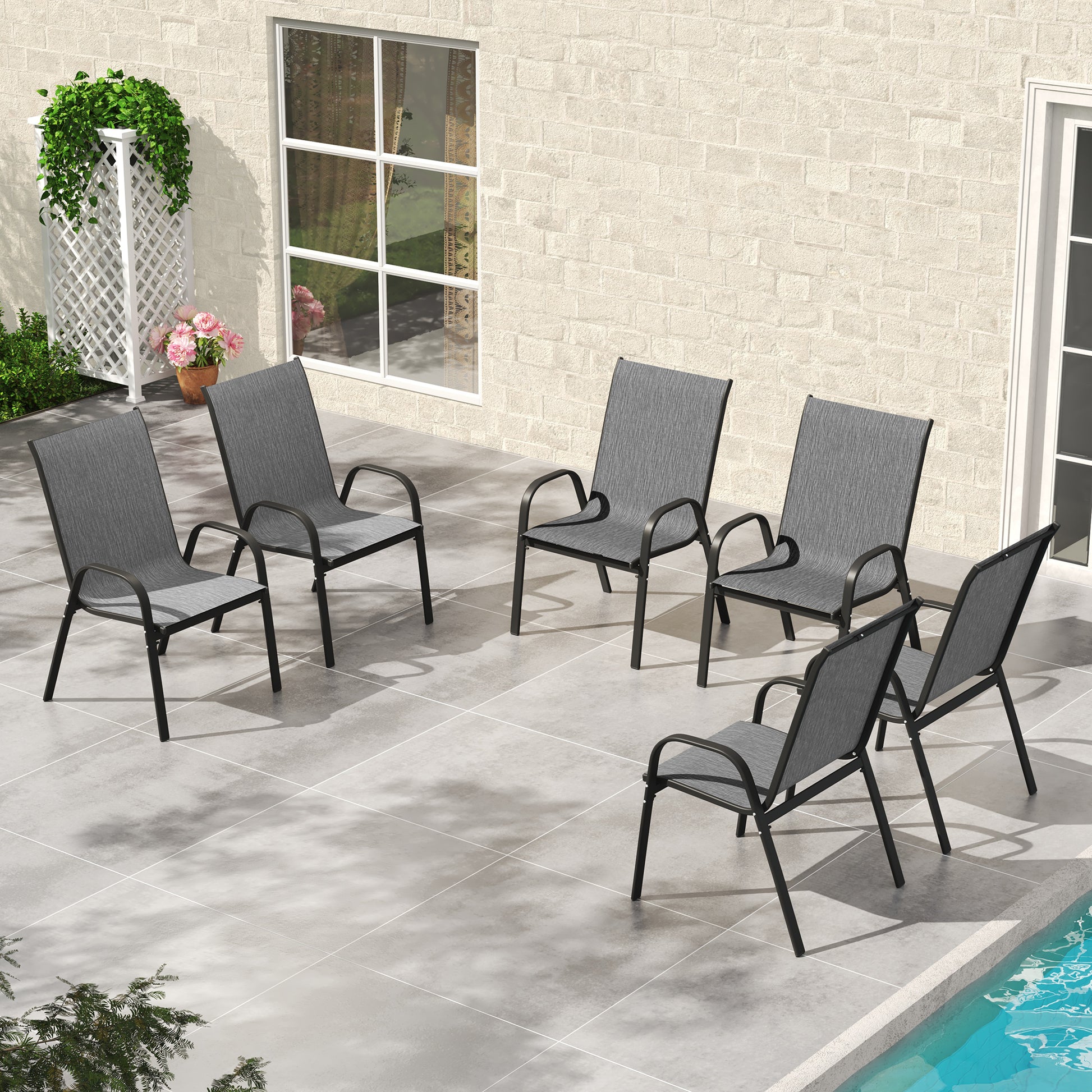 Pizzello Patio Dining Chairs#size_6pcs
