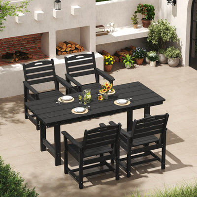 Pizzello Outdoor HDPE Dining Chair Set, All-Weather Patio Chairs Set#size_set-of-4