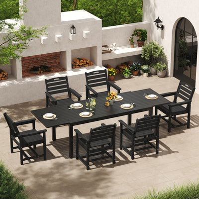 Pizzello Outdoor HDPE Dining Chair Set, All-Weather Patio Chairs Set#size_set-of-6
