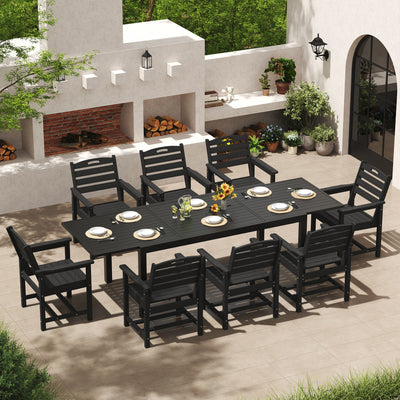 Pizzello Outdoor HDPE Dining Chair Set, All-Weather Patio Chairs Set#size_set-of-8
