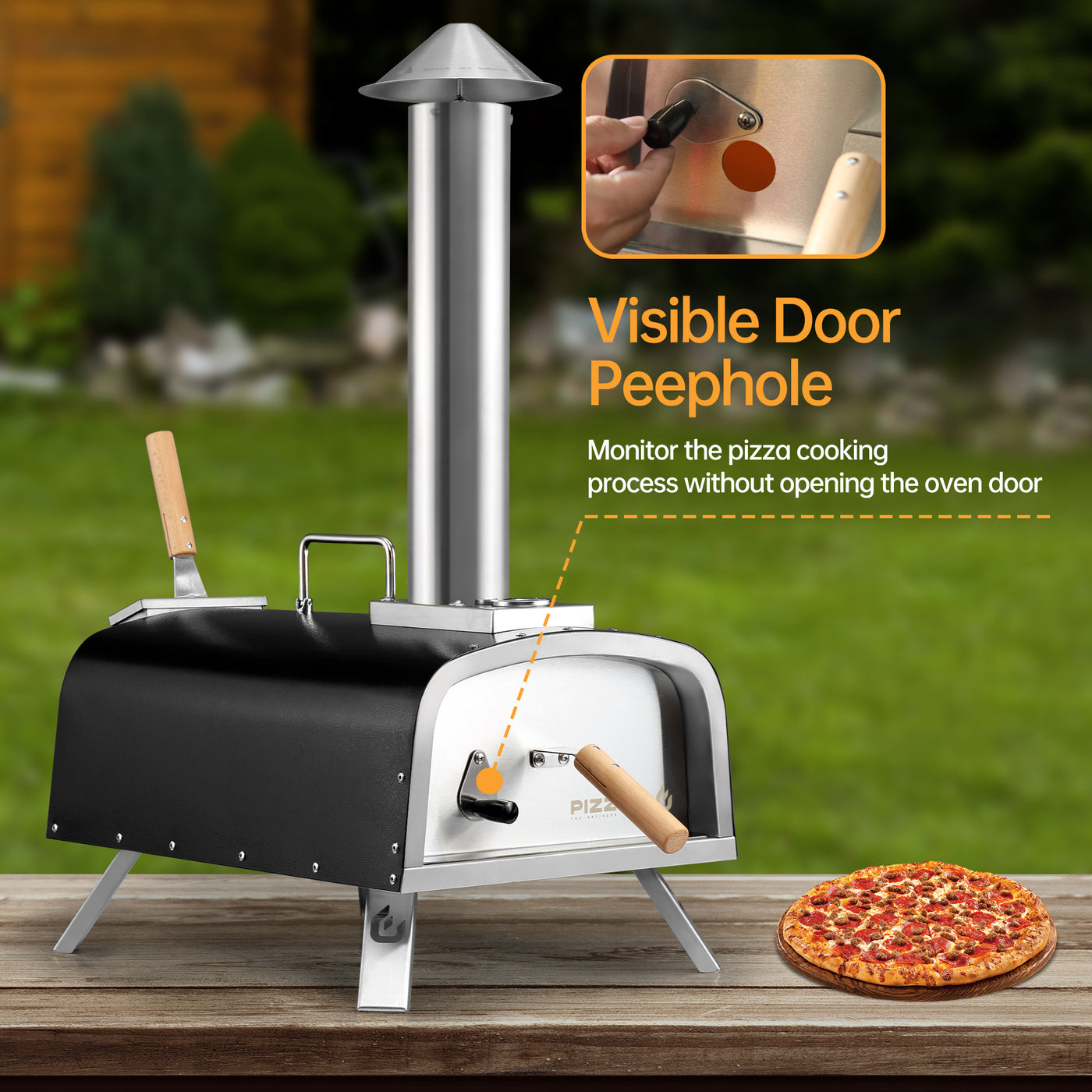 Wood Fired Outdoor Pizza Oven#color_black