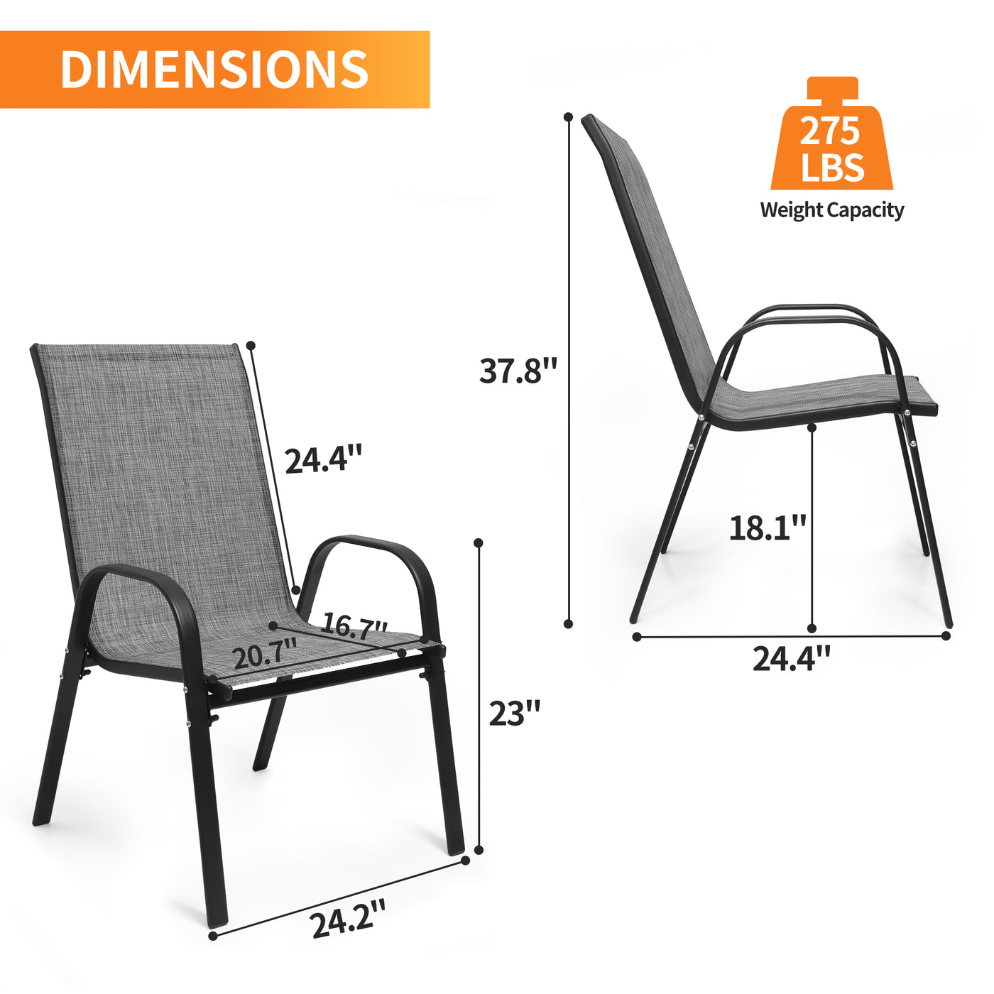 Pizzello Patio Dining Chairs#size_2pcs
