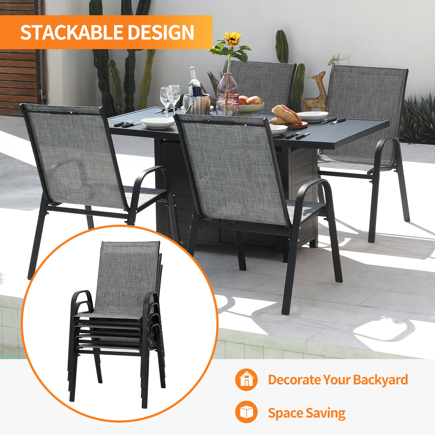 Pizzello Patio Dining Chairs#size_4pcs