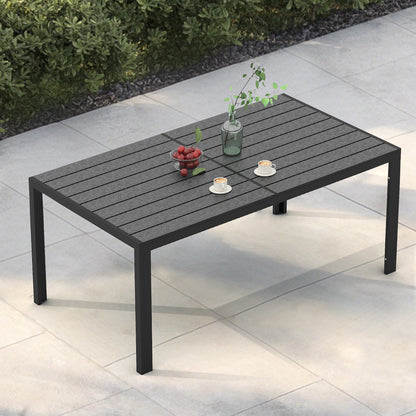 Pizzello Patio Wood-Plastic Composite Dining Table for 4-6 Person