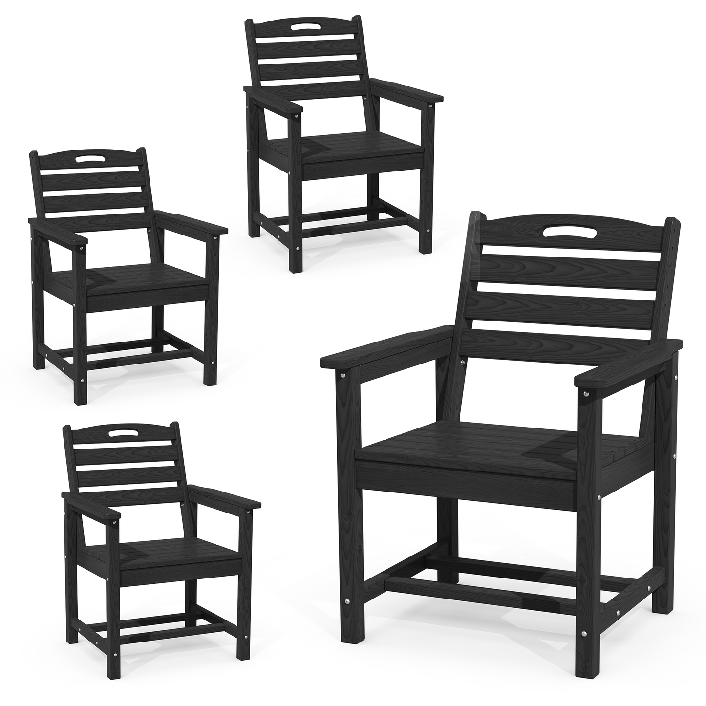 Pizzello Outdoor HDPE Dining Chair Set, All-Weather Patio Chairs Set#size_set-of-4