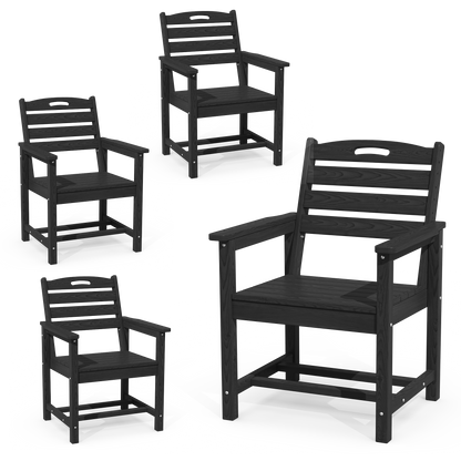 Pizzello Outdoor HDPE Dining Chair Set, All-Weather Patio Chairs Set#size_set-of-4