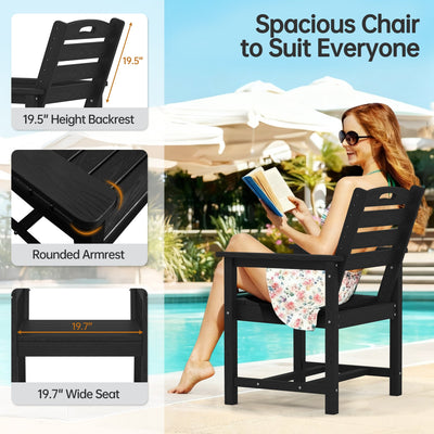 Pizzello Outdoor HDPE Dining Chair Set, All-Weather Patio Chairs Set#size_set-of-4