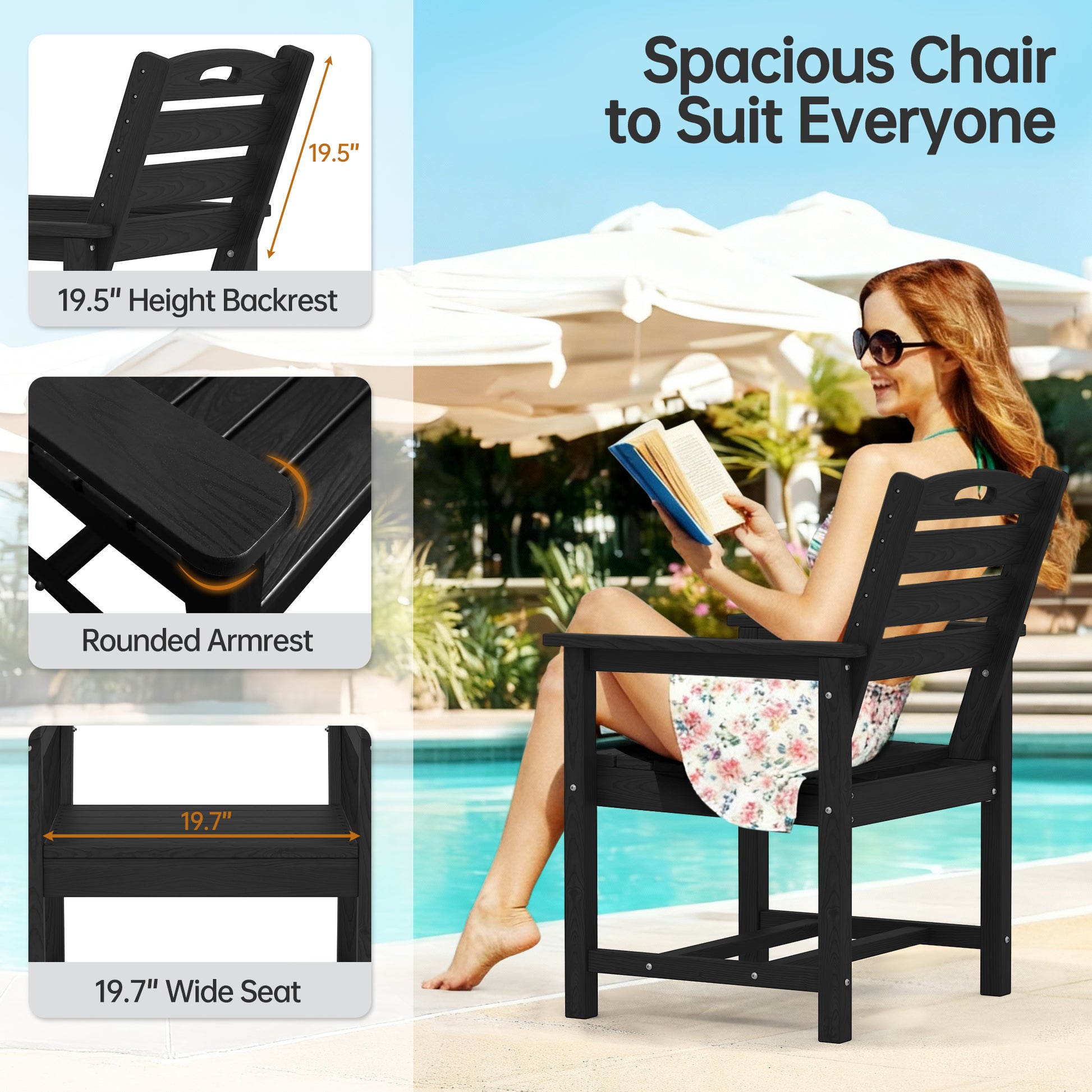 Pizzello Outdoor HDPE Dining Chair Set, All-Weather Patio Chairs Set#size_set-of-2