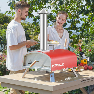 Outdoor Gas & Wood-Fired Pizza Oven in Car#color_red