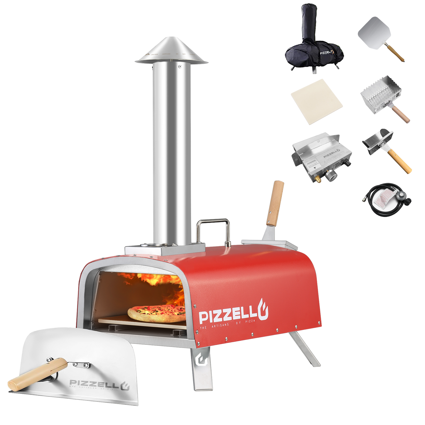 Outdoor Gas & Wood-Fired Pizza Oven#color_red