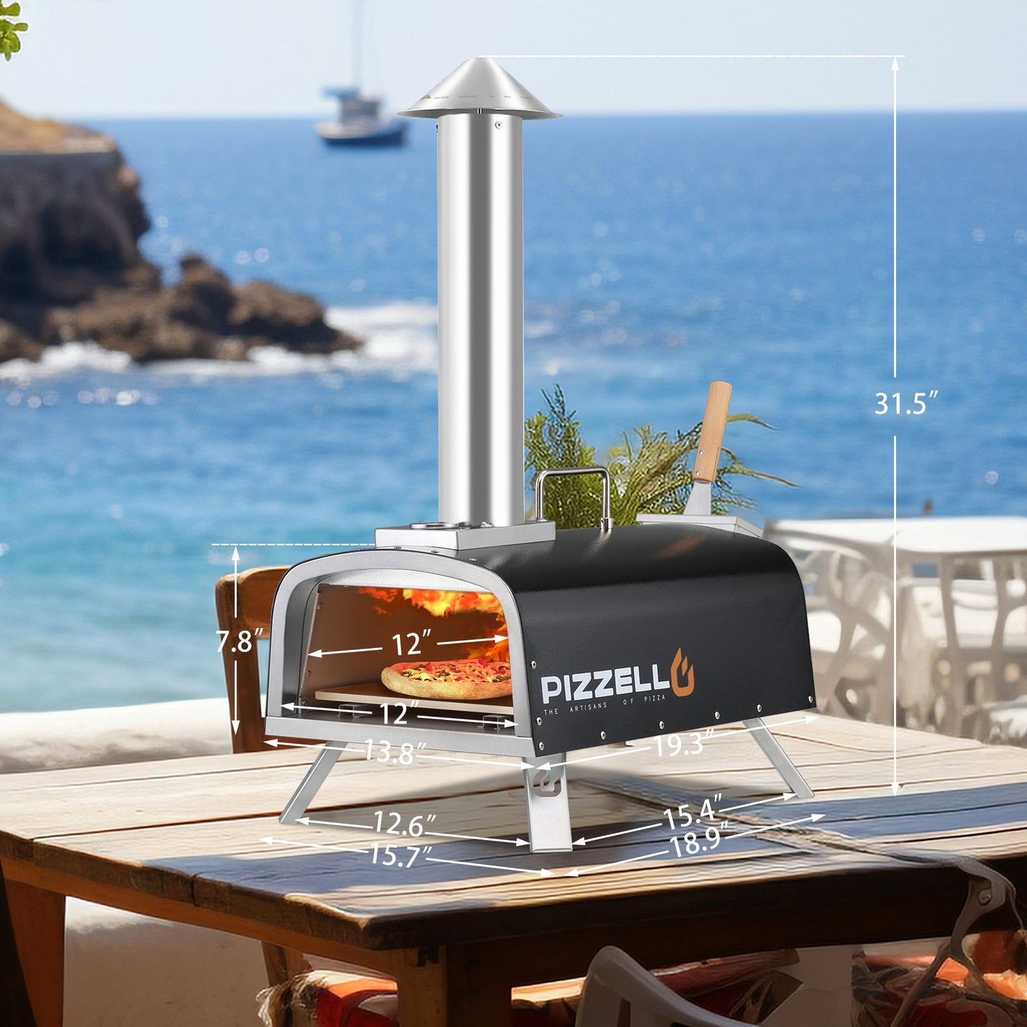 Wood Fired Outdoor Pizza Oven#color_black