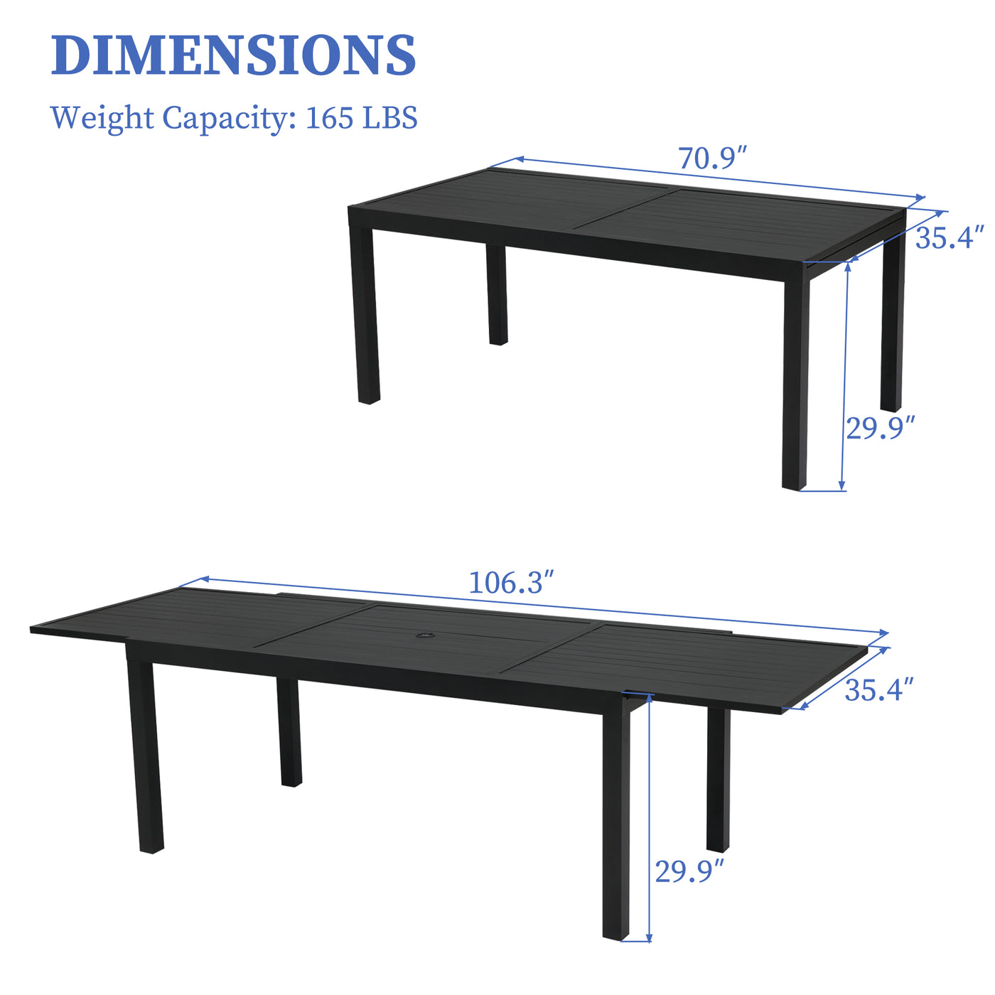 Patio Extendable Dining Table#size_large