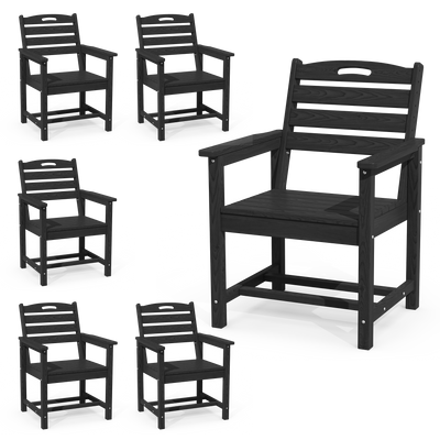 Pizzello Outdoor HDPE Dining Chair Set, All-Weather Patio Chairs Set#size_set-of-6