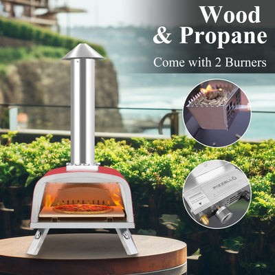 Outdoor Gas & Wood-Fired Pizza Oven in Car#color_red