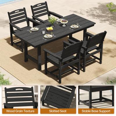 Pizzello Outdoor HDPE Dining Chair Set, All-Weather Patio Chairs Set#size_set-of-4