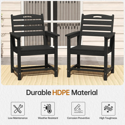 Pizzello Outdoor HDPE Dining Chair Set, All-Weather Patio Chairs Set#size_set-of-8