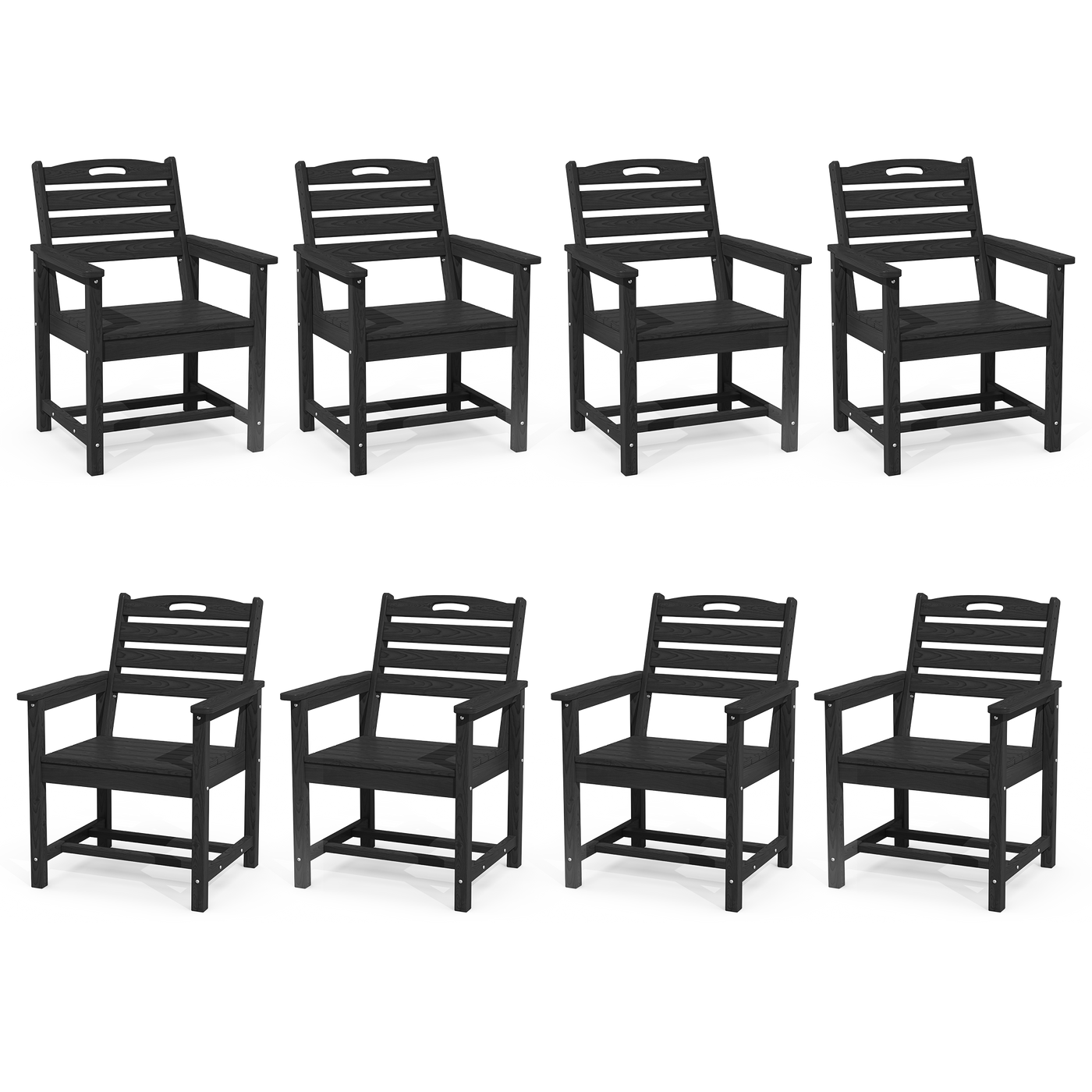 Pizzello Outdoor HDPE Dining Chair Set, All-Weather Patio Chairs Set#size_set-of-8