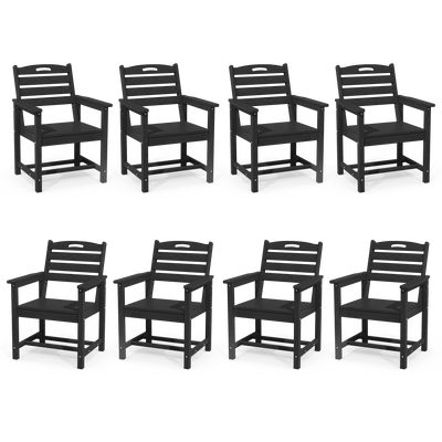 Pizzello Outdoor HDPE Dining Chair Set, All-Weather Patio Chairs Set#size_set-of-8