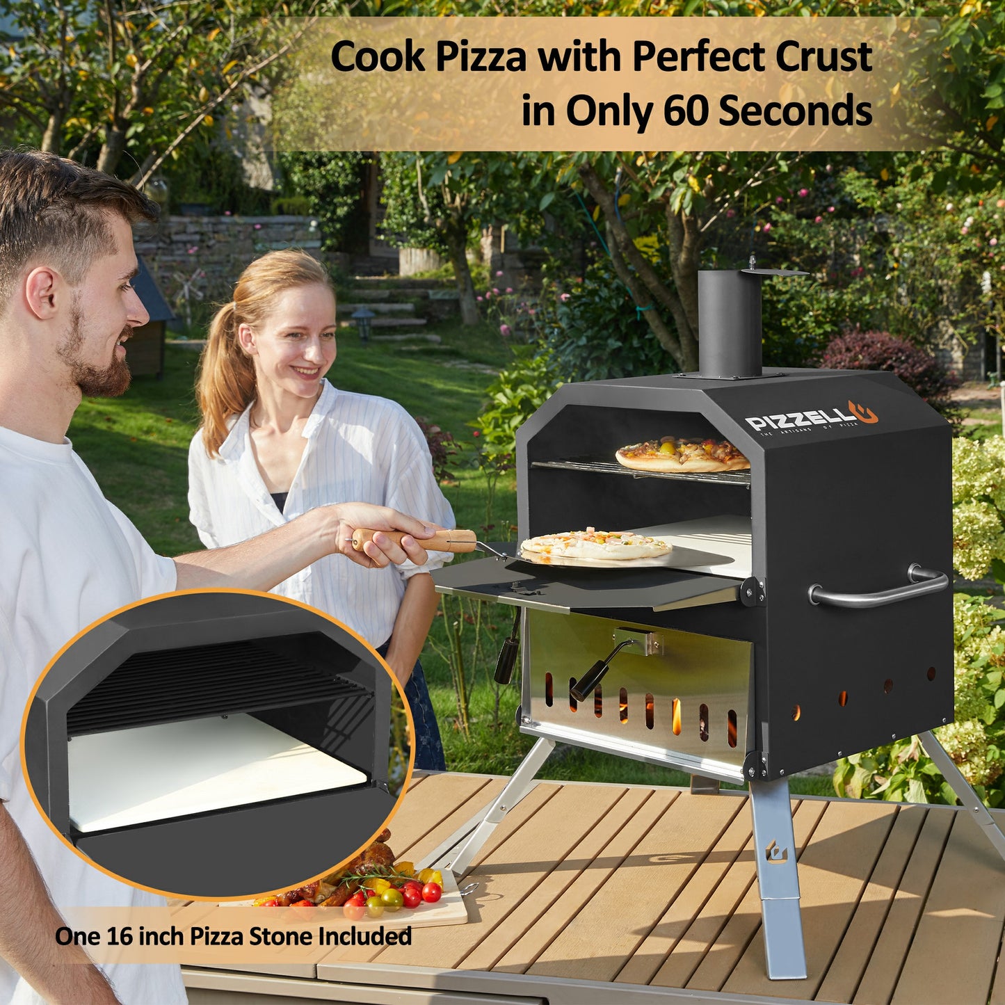 Pizzello Grande - Outdoor 2-Layer Pizza Oven - Pizzello#size_16-inch