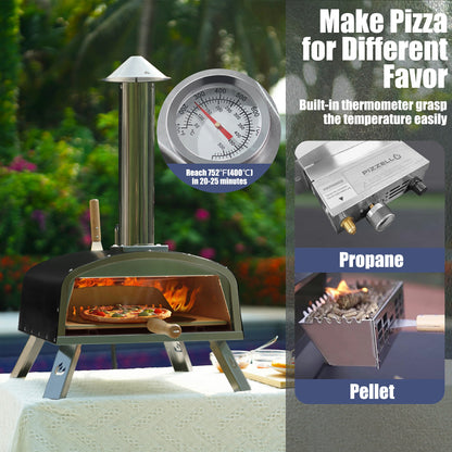 Outdoor Gas & Wood-Fired Pizza Oven in Car#color_black