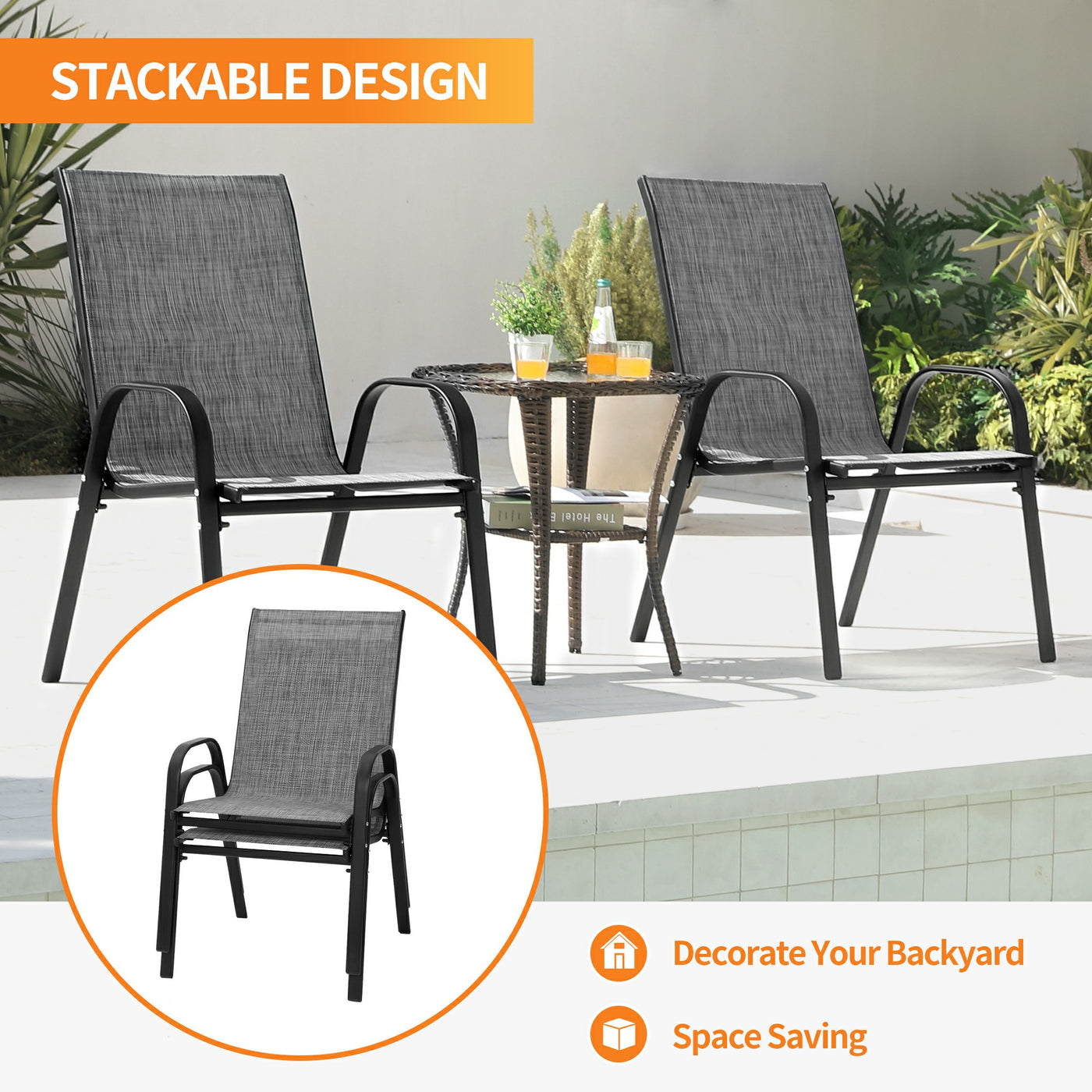 Pizzello Patio Dining Chairs#size_2pcs