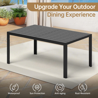 Pizzello Patio Wood-Plastic Composite Dining Table for 4-6 Person