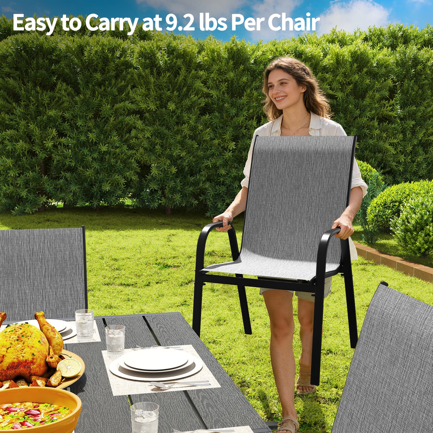 Pizzello Patio Dining Chairs#size_4pcs