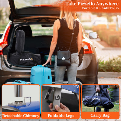 Portable Pizza Oven in Car#color_blue