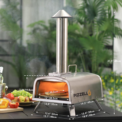 The Pizzello Forte Outdoor Gas Pizza Oven, for propane and wood, is perfect for outdoor feasts with excellent heat retention.