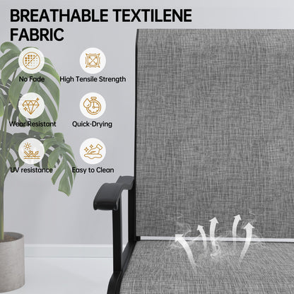 Pizzello Patio Swivel Dining Chairs, All Weather Outdoor Textilene Chair High Back Outdoor Swivel Rocker Set#size_set-of-4